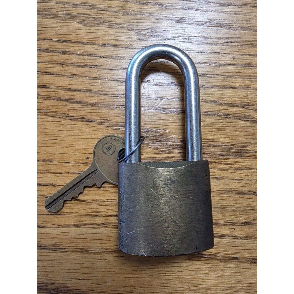 Wilson Bohannan WB Brass Padlock with Key Long Shackle Vintage - Picture 5 of 5
